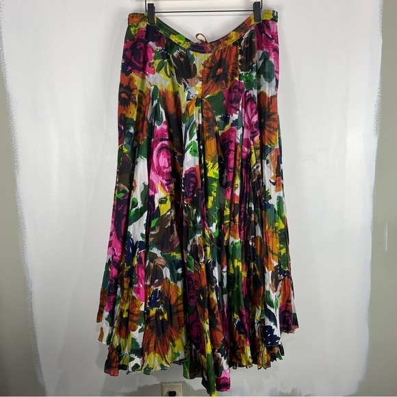 Olivia & Grace Colorful BOHO Flowy Floral Printed Festival Artsy Maxi Skirt XL - Picture 6 of 6
